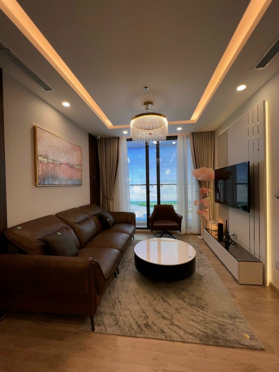 Phòng khách căn hộ CT1 Riverside Luxury - VCN Phước Long