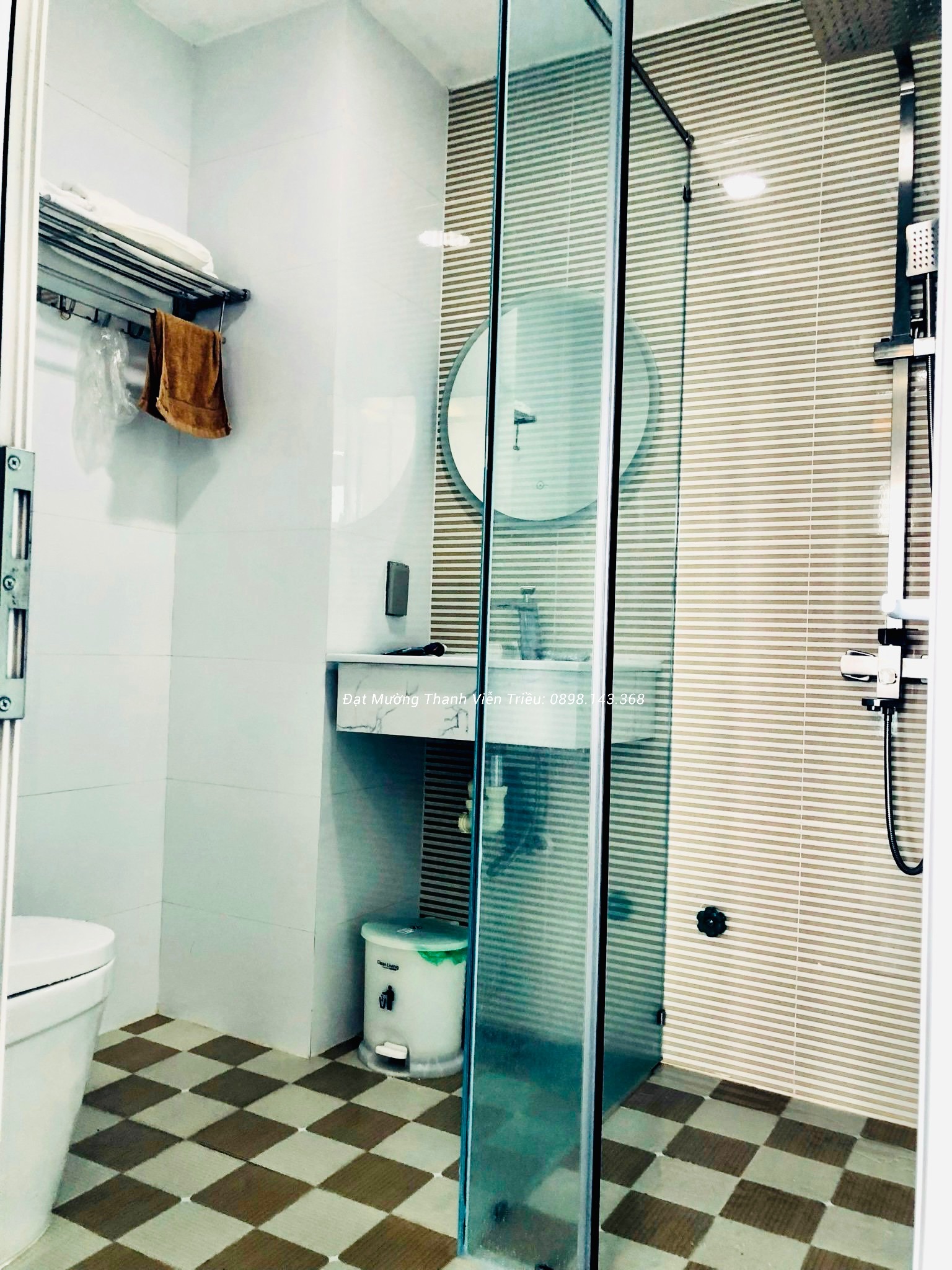 Phòng vệ sinh (phòng tắm) master - Căn góc trực biển Mường Thanh Viễn Triều cực đẹp | Căn 28 toà OC2B
