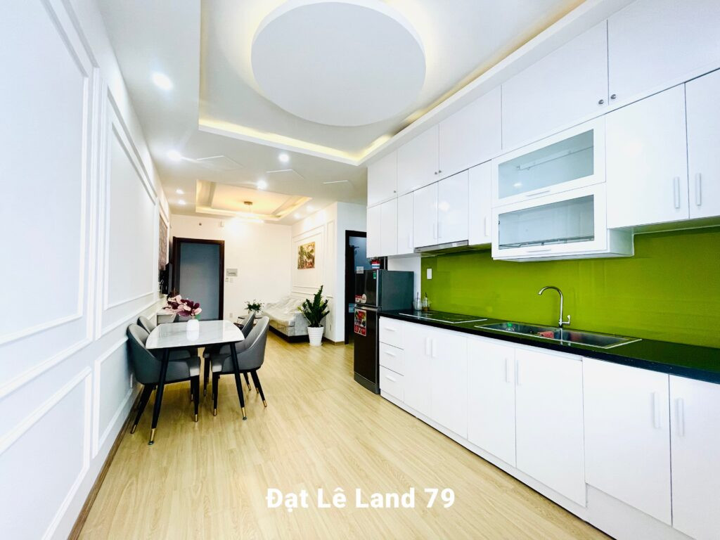 Không gian ăn uống và bếp Căn hộ Mường Thanh Viễn Triều xéo biển tầng 34 | Đẹp và rẻ